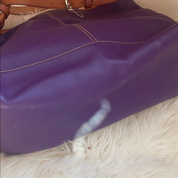 New Dooney & Bourke Purple Leather Tote Purse - Picture 8 of 11